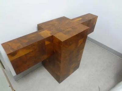 Paul Evans Paul Evans Cityscape Patchwork Burlwood Console or Dining Table Base