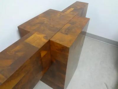 Paul Evans Paul Evans Cityscape Patchwork Burlwood Console or Dining Table Base