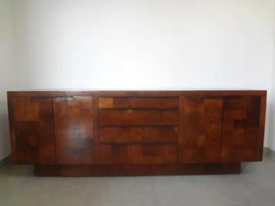 Paul Evans Paul Evans Cityscape Patchwork Burlwood Credenza