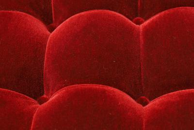 Paul Evans Paul Evans Cityscape Stool Ottoman in Claret Mohair