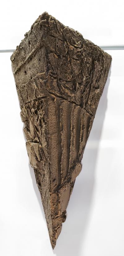 Paul Evans Paul Evans Console for Directional Brutalist Sculpted Bronze Glass Wall Mount