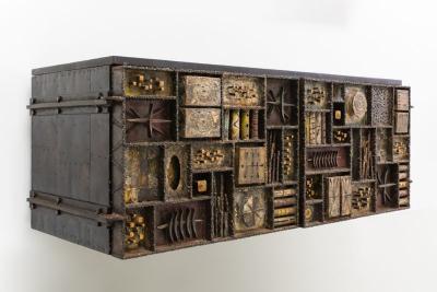 Paul Evans Paul Evans Forged Front Wall Mounted Console USA 1970