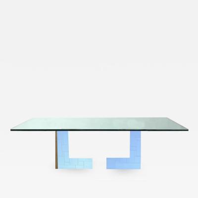 Paul Evans Paul Evans Glass Top Cityscape Citiscape Signed Dining Table