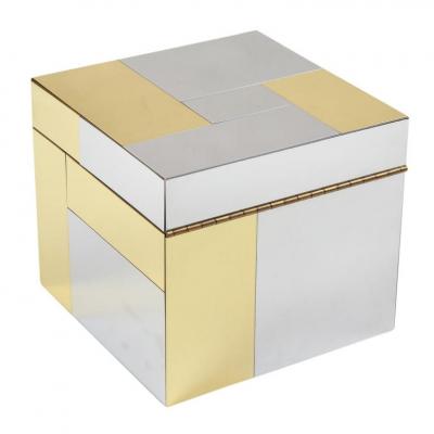 Paul Evans Paul Evans Ice Bucket Cityscape Brass Chrome Glass