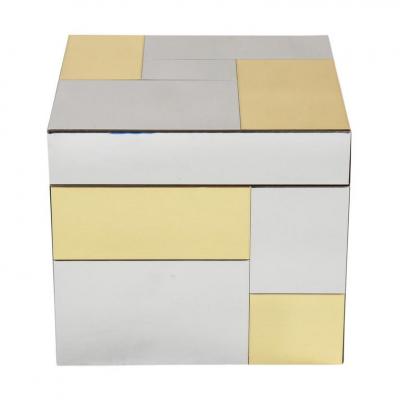 Paul Evans Paul Evans Ice Bucket Cityscape Brass Chrome Glass