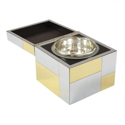 Paul Evans Paul Evans Ice Bucket Cityscape Brass Chrome Glass