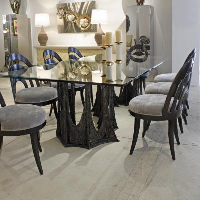 Paul Evans Paul Evans Iconic Sculptured Bronze Dining Table 1970 Signed and Dated 