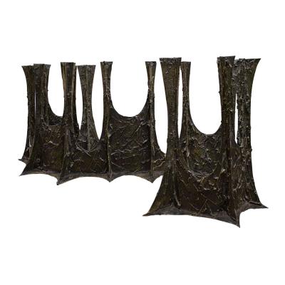 Paul Evans Paul Evans Iconic Sculptured Bronze Dining Table 1970 Signed and Dated 