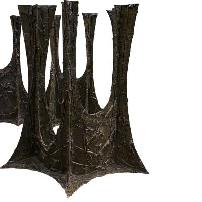 Paul Evans Paul Evans Iconic Sculptured Bronze Dining Table 1970 Signed and Dated 