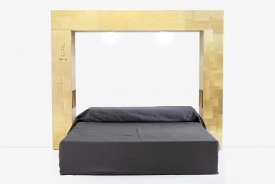 Paul Evans Paul Evans King Size Bedframe with Brass Tiles