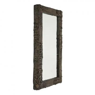 Paul Evans Paul Evans Mirror Sculpted Bronze Signed