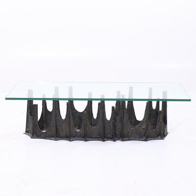 Paul Evans Paul Evans PE 71 Mid Century Sculpted Bronze Stalagmite Oval Coffee Table