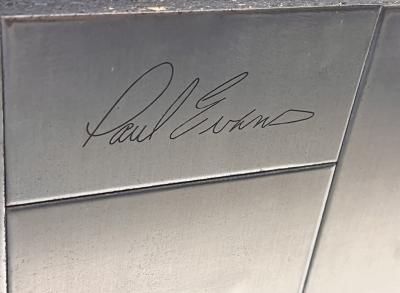 Paul Evans Paul Evans Patchwork Burl and Steel Cityscape Executive Desk 1970s