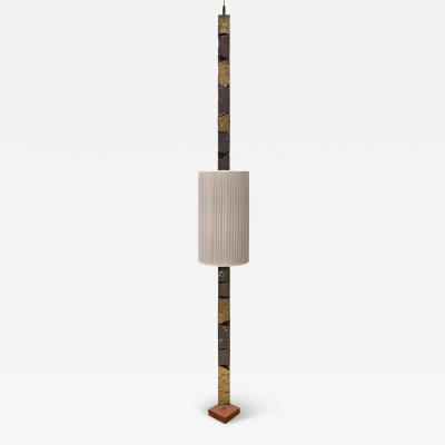 Paul Evans Paul Evans Rare Floor Lamp in Welded Steel and Gold Leaf 1965