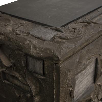 Paul Evans Paul Evans Rare and Important Sculpted Bronze Cabinet with Steel Elements 1969