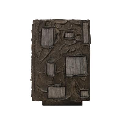 Paul Evans Paul Evans Rare and Important Sculpted Bronze Cabinet with Steel Elements 1969