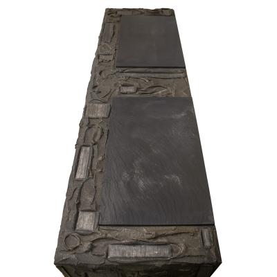 Paul Evans Paul Evans Rare and Important Sculpted Bronze Cabinet with Steel Elements 1969