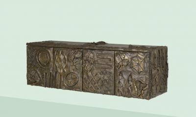 Paul Evans Paul Evans Sculpted Bronze Brutalist Sideboard USA 1969