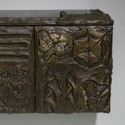 Paul Evans Paul Evans Sculpted Bronze Brutalist Sideboard USA 1969