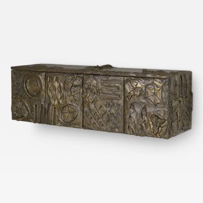 Paul Evans Paul Evans Sculpted Bronze Brutalist Sideboard USA 1969