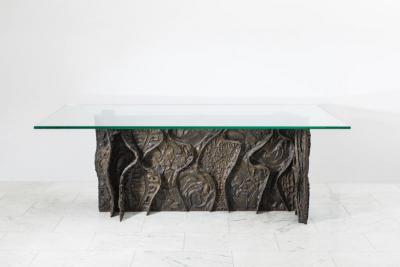 Paul Evans Paul Evans Sculpted Bronze Dining Console Table USA 1969