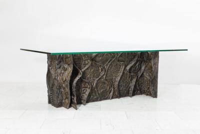 Paul Evans Paul Evans Sculpted Bronze Dining Console Table USA 1969