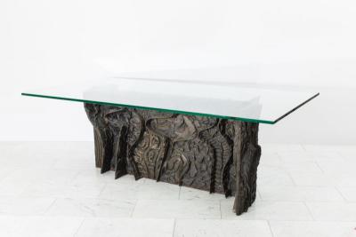 Paul Evans Paul Evans Sculpted Bronze Dining Console Table USA 1969