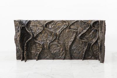 Paul Evans Paul Evans Sculpted Bronze Dining Console Table USA 1969