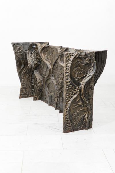 Paul Evans Paul Evans Sculpted Bronze Dining Console Table USA 1969