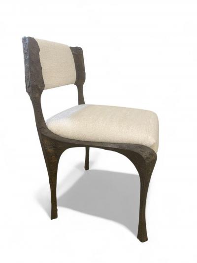 Paul Evans Paul Evans Set of Twelve Brutalist Sculpted Bronze Dining Chairs USA 1970
