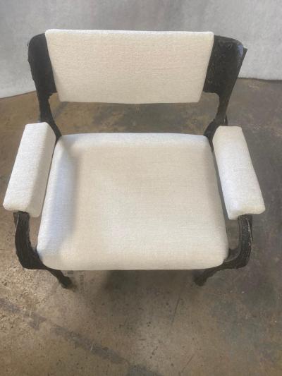 Paul Evans Paul Evans Set of Twelve Brutalist Sculpted Bronze Dining Chairs USA 1970