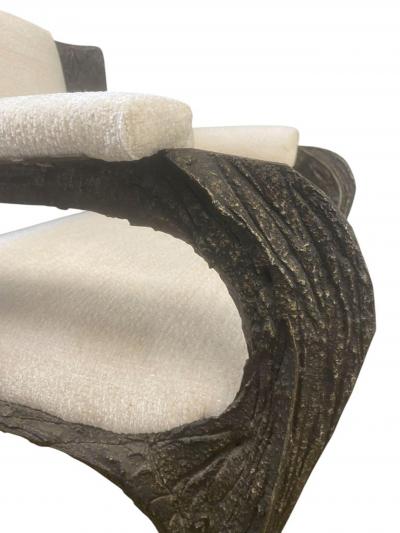 Paul Evans Paul Evans Set of Twelve Brutalist Sculpted Bronze Dining Chairs USA 1970