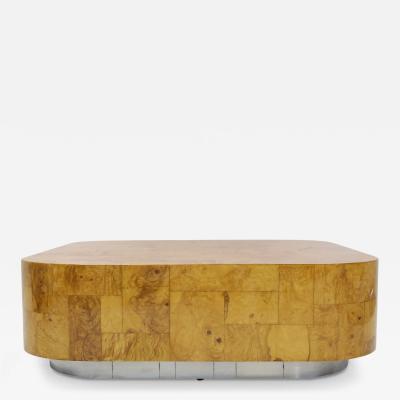 Paul Evans Paul Evans Signed Burl Patchwork Cocktail Table 48 Square