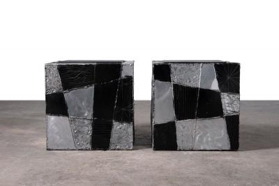 Paul Evans Paul Evans Studio Argente PE 37 Cube Tables Exceptionally Clean Pair 1970s