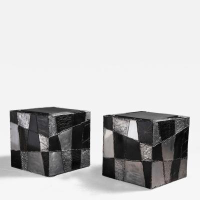 Paul Evans Paul Evans Studio Argente PE 37 Cube Tables Exceptionally Clean Pair 1970s
