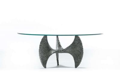 Paul Evans Paul Evans Style Brutalist Propeller Base Coffee Table Stamped 1970