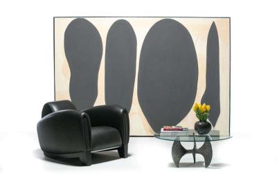 Paul Evans Paul Evans Style Brutalist Propeller Base Coffee Table Stamped 1970