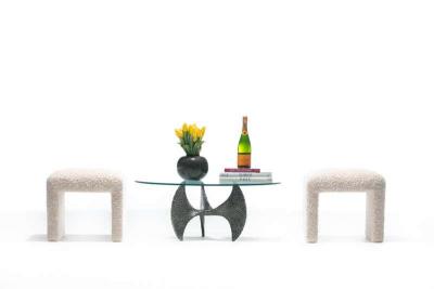 Paul Evans Paul Evans Style Brutalist Propeller Base Coffee Table Stamped 1970
