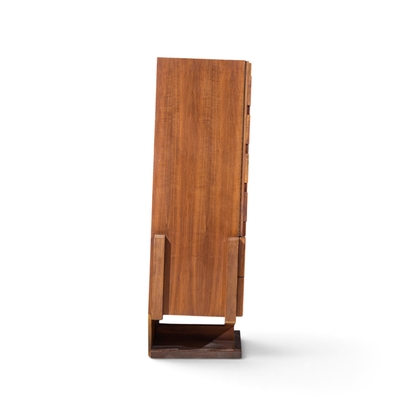 Paul Evans Paul Evans Style Canadian Brutalist Walnut Pedestal Armoire Highboy Dresser
