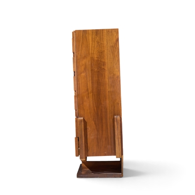 Paul Evans Paul Evans Style Canadian Brutalist Walnut Pedestal Armoire Highboy Dresser
