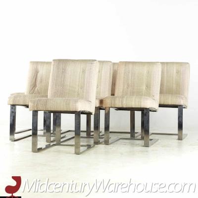 Paul Evans Paul Evans for Directional Chrome Cantilever Dining Chairs Set of 8
