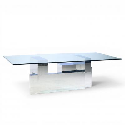 Paul Evans Paul Evans for Directional Cityscape Mid Century Chrome Dining Table