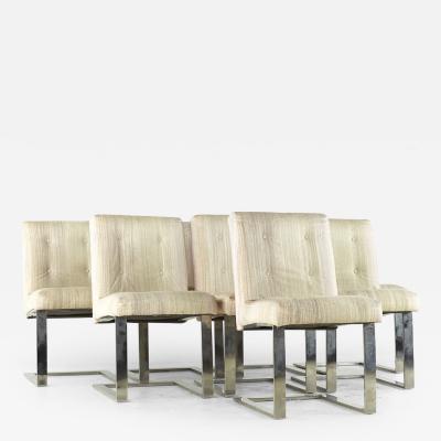 Paul Evans Paul Evans for Directional Mid Century Chrome Cantilever Dining Chairs
