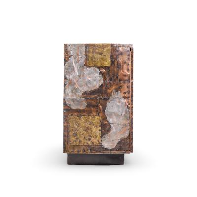 Paul Evans Paul Evans for Directional Mid Century Copper Pewter Bronze Patchwork Credenza