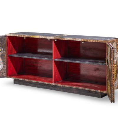 Paul Evans Paul Evans for Directional Mid Century Copper Pewter Bronze Patchwork Credenza