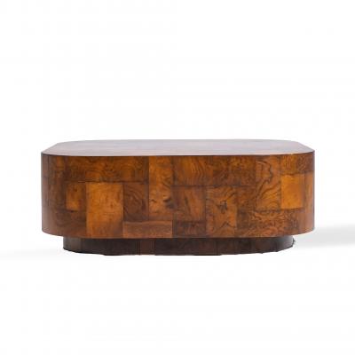 Paul Evans Paul Evans for Directional Mid Century Patchwork Burlwood Coffee Table