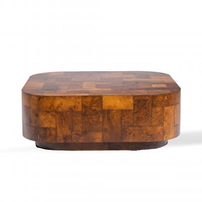 Paul Evans Paul Evans for Directional Mid Century Patchwork Burlwood Coffee Table