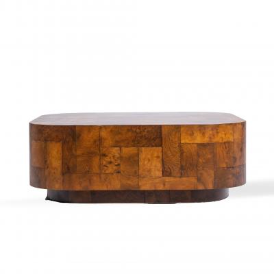 Paul Evans Paul Evans for Directional Mid Century Patchwork Burlwood Coffee Table