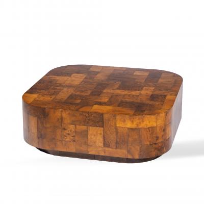 Paul Evans Paul Evans for Directional Mid Century Patchwork Burlwood Coffee Table