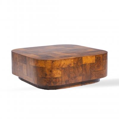 Paul Evans Paul Evans for Directional Mid Century Patchwork Burlwood Coffee Table
